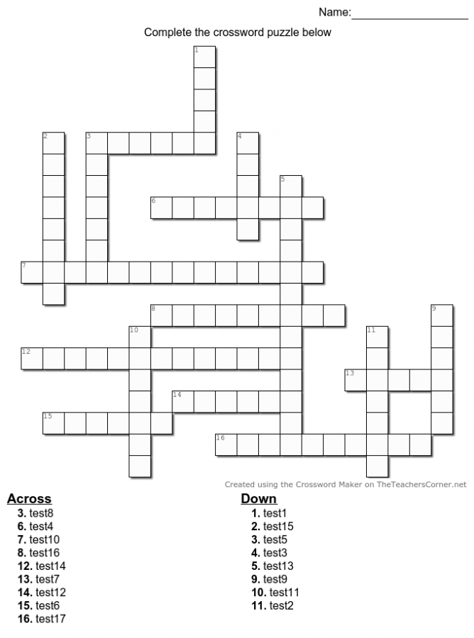 Crossword: An Online Autumn (With Answers) The Urban Legend