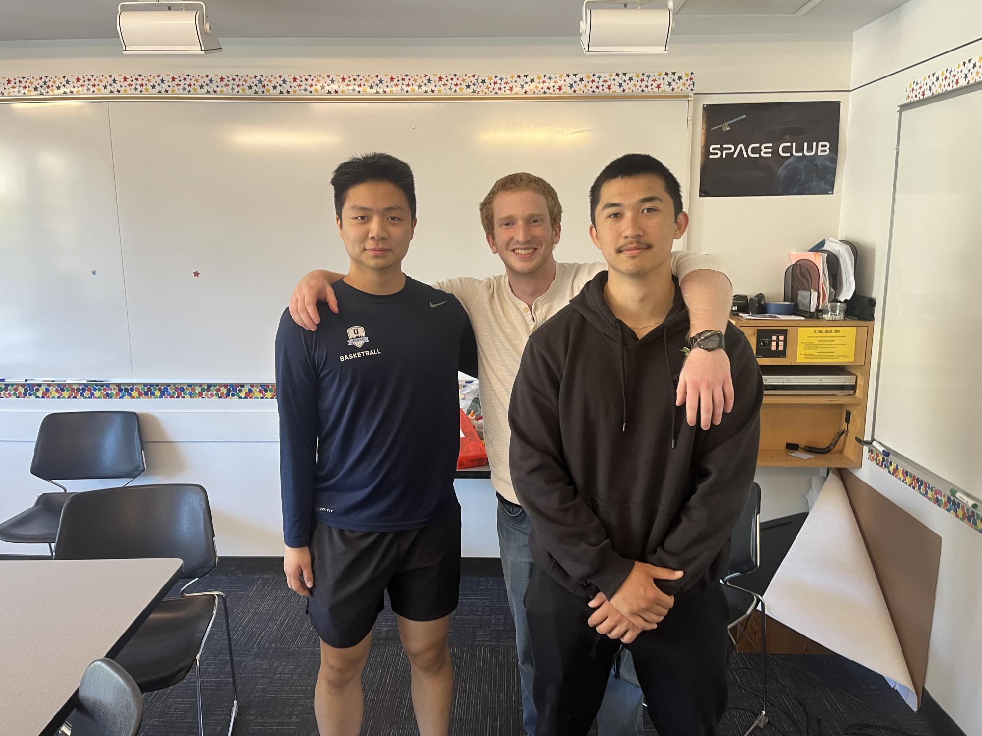 YMG Co-Leaders Jonah Hur '24, Frankie Reichman '24, Max Truong '24. Photo credit: Isaac Hoffman.